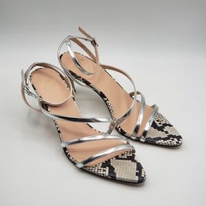 J.Crew Sandals Metallic Leather Silver